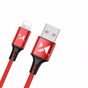 USB laidas Wozinsky WUC-L2R raudonas Lightning 200cm