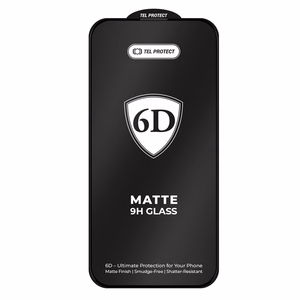 Tel Protect Full Glue 6D matinis grūdintas stiklas, skirtas iPhone 18 Pro Max, juodas