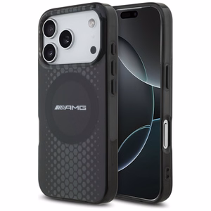 AMG Dvigubo sluoksnio permatomas grafikos magnetinis dėklas telefonui iPhone 17 Pro - juodas
