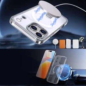 Hybrid Armor X dėklas Samsung Galaxy S25 FE su stovu, suderinamas su MagSafe, skaidrus