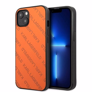 Karl Lagerfeld Perforuotas dėklas telefonui iPhone 13 / 14 / 15 6.1" - oranžinis