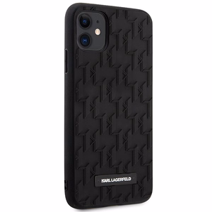 Karl Lagerfeld KLHCN61RUPKLPK 3D Monogram dėklas, skirtas iPhone 11 / XR 6.1", juodas