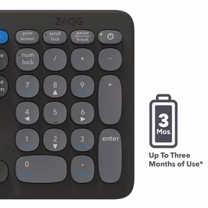 ZAGG Pro Keyboard 17 inch Full Size, anglies pilka, Nordic (belaidis įkrovimas ant kilimėlio)