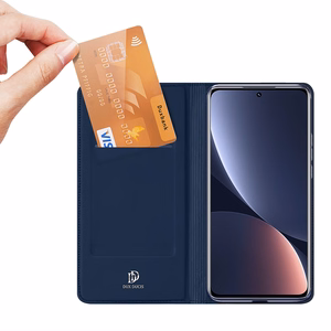 Dux Ducis Skin Pro dėklas telefonui Xiaomi 13 Pro su kortelių laikikliu ir stovu mėlynas