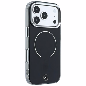 Mercedes Double Layer Iconic Logo dėklas, skirtas iPhone 18 Pro Max / 17 Pro Max, suderinamas su MagSafe – juodas
