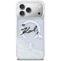 Karl Lagerfeld Liquid Glitter Karl Script Logo MagSafe Case for iPhone 17 Pro Max - Clear