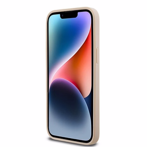 DKNY Odinis mono juosta ir metalinis logotipas dėklas telefonui iPhone 14 Pro Max - rožinis