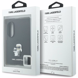 Juodas dėklas „Karl Lagerfeld Saffiano K&C Pin“, skirtas „Samsung Galaxy Z Fold8“
