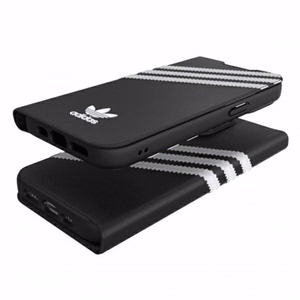 Adidas OR knygelės tipo dėklas PU iPhone 13 Pro / iPhone 13 – juodas ir baltas