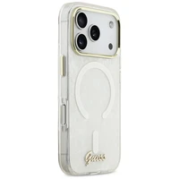 Guess IML Shell Script Metal MagSafe Case for iPhone 17 Pro Max - White