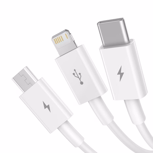USB kabelis Baseus 3in1 Superior baltas 150 cm iki 3.5A