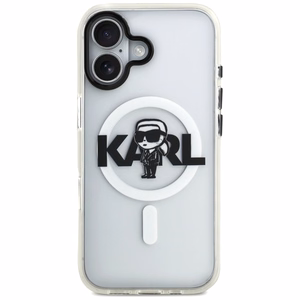 Karl Lagerfeld IML Karl Sketch Logo Magnetinis dėklas telefonui iPhone 17 - permatomas