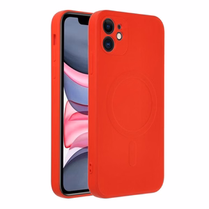 SILICONE MAG COVER dėklas telefonui, suderinamas su MagSafe, IPHONE 11 raudonas