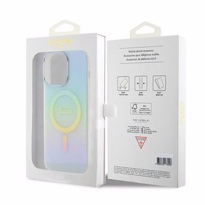 Guess GUHMP15XHITSQ iPhone 15 Pro Max - Turkizinis dėklas IML Iridescent MagSafe