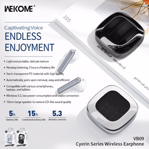 WEKOME VB09 Cyerin Series Bluetooth 5.3 TWS belaidės ausinės su įkrovimo dėklu, baltos