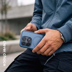 Crong Hybrid Matte Magnetic MagSafe dėklas, skirtas Xiaomi 17, mėlynas