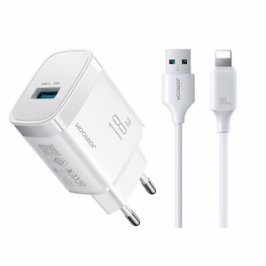 Įkroviklis Joyroom JR-TF4 18W USB-A + USB-A į Lightning Laidas 1.0m baltas