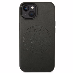 Karl Lagerfeld odinis perforuotas logo dėklas telefonui iPhone 14 Plus - juodas
