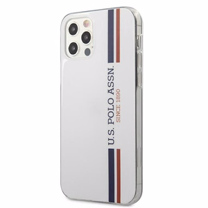 US Polo USHCP12LPCUSSWH Tricolor Collection dėklas, skirtas iPhone 12 Pro Max 6.7", baltas
