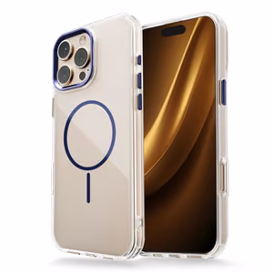 Skaidrus Thin Mag dėklas iPhone 17 Pro 6,3", mėlynas