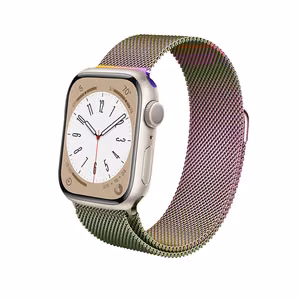 Crong Milano Steel nerūdijančiojo plieno dirželis, skirtas Apple Watch 38 / 40 / 41 / 42 mm, vaivorykštinis