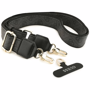Guess 4G Strass Logo & Big Strap Metal Buttons Magnetinis dėklas iPhone 17 Pro Max - juodas