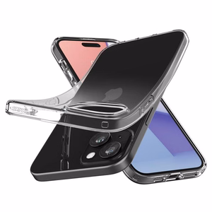 Spigen Crystal Flex dėklas telefonui iPhone 15 Plus - skaidrus