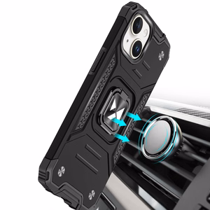 Wozinsky Ring Armor šarvuotas dėklas su piršto laikikliu iPhone 15 Plus telefonui - auksinis