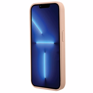 Guess Krokodilo Trikampio Metalinis Logotipas dėklas telefonui iPhone 15 Pro - rožinis
