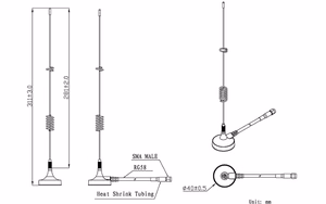 GSM antena, 824~960/1710~2170MHz, 5dBi, 30cm