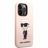 Karl Lagerfeld Silikoninis Ikonik Magnetinis dėklas iPhone 14 Pro Max - rožinis