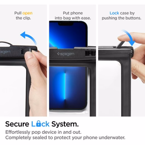 Spigen Aqua Shield A601 vandeniui atsparus dėklas IPX8 – juodas, 2 vnt.