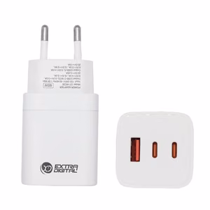 Зарядное устройство EXTRA DIGITAL GaN 2x USB Type-C, USB Type-A: 65W, PPS