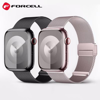 FORCELL F-DESIGN FA14 magnetinis nerūdijančio plieno dirželis APPLE laikrodžiui 38 / 40 / 41 mm juodas