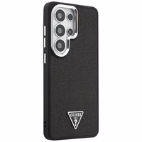 Guess dėklas Fixed Glitter Triangle MagSafe for Samsung Galaxy S26 Ultra juodas