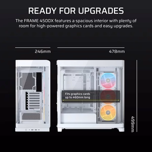 Corsair 4500X LX-R RGB grūdintas stiklas vidutinio bokštelio korpusas, baltas