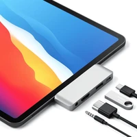 Adapter HUB 4in1 USB C Satechi Mobile Pro Hub ST-TCMPHS sidabrinis