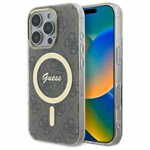 "Guess IML 4G MagSafe" dėklas "iPhone 16 Pro" - rudas