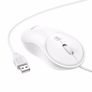 Wire mouse Hoco USB A 1600 dpi GM13 white