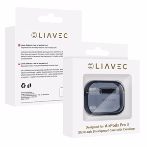 Liavec SlideLock Dėklas for Apple AirPods Pro 3 skaidrus-mėlynas