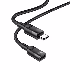 Adapteris Hoco (U107) iš USB-C į USB-C (OTG) 3A 1.2m juodas