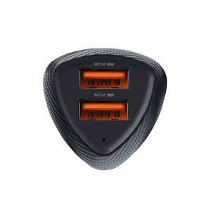 FORCELL F-ENERGY Carbon CC50-2A automobilinis įkroviklis 2 x USB A QC3.0 3A 36W juodas