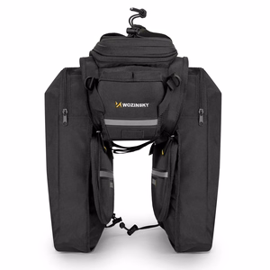 Wozinsky large bike rack bag 35l + rain cover black (WBB19BK)