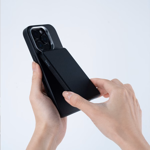 Benks Magnetinis Armor Pro Kevlar dėklas Metalinis rėmas 600D (D065) Iphone 16 Pro juodas (Kameros valdymo mygtukas)