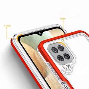 Skaidrus 3in1 dėklas telefonui Samsung Galaxy A22 4G rėmelis gelis raudonas