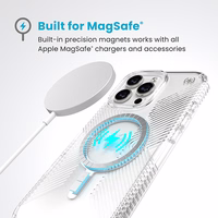 Speck Presidio Perfect-Clear Grip MagSafe - iPhone 16 Pro Max dėklas (Clear / Chrome Finish / Serene sidabrinis)