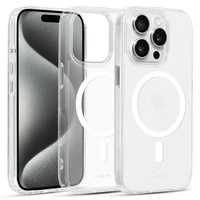 Liavec Blizgus Magnetinis Skaidrus dėklas telefonui Iphone 13 Pro balta