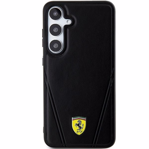 Ferrari Hot Stamp V Lines magnetinis dėklas telefonui Samsung Galaxy S24 - juodas
