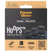 PanzerGlass Hoops kameros apsauga Samsung Galaxy A55 5G - su juodu rėmeliu