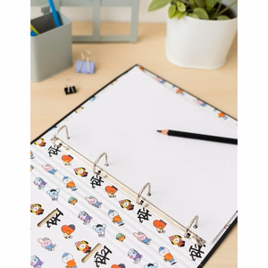 BT21 Street Mood A4 segtuvas su 4 žiedais ir elastine juostele